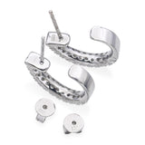 Vintage 14k White Gold 0.53tcw Diamond Half Hoop Earrings