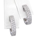 Vintage 14k White Gold 0.53tcw Diamond Half Hoop Earrings