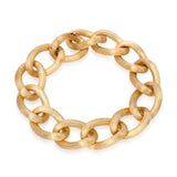 Vintage Merrin 18k Yellow Gold Rigato Finished Link Bracelet
