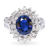 18k White Gold 2.42ct Royal Blue Sapphire and Diamond Ring