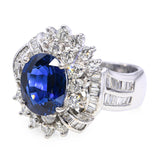 18k White Gold 2.42ct Royal Blue Sapphire and Diamond Ring