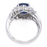 18k White Gold 2.42ct Royal Blue Sapphire and Diamond Ring