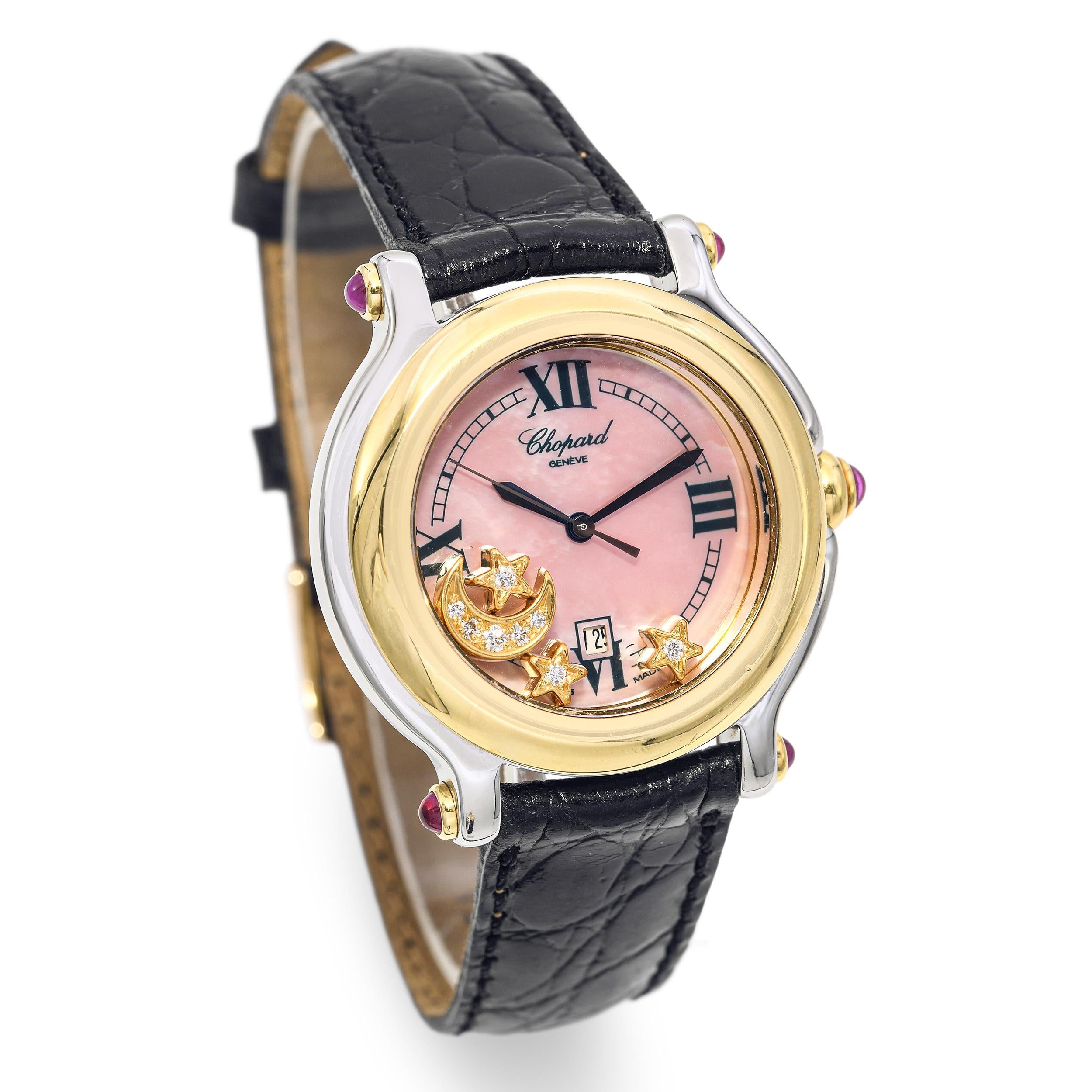 Chopard Happy Sport 18K Yellow Gold & Stainless Steel Diamond Date Quartz Watch