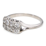 Antique Art Deco 14k White Gold Old Mine 0.72tcw Diamond Wedding Band Ring