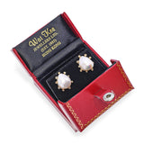18k Yellow Gold Baroque Pearl and Diamond Stud Earrings