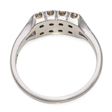 Antique Art Deco 14k White Gold Old Mine 0.72tcw Diamond Wedding Band Ring