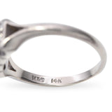 Antique Art Deco 14k White Gold Old Mine 0.72tcw Diamond Wedding Band Ring