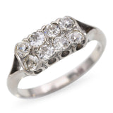 Antique Art Deco 14k White Gold Old Mine 0.72tcw Diamond Wedding Band Ring