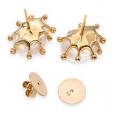 18k Yellow Gold Baroque Pearl and Diamond Stud Earrings