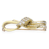 Vintage 18k Yellow Gold 2.02tcw Diamond Ribbon Brooch