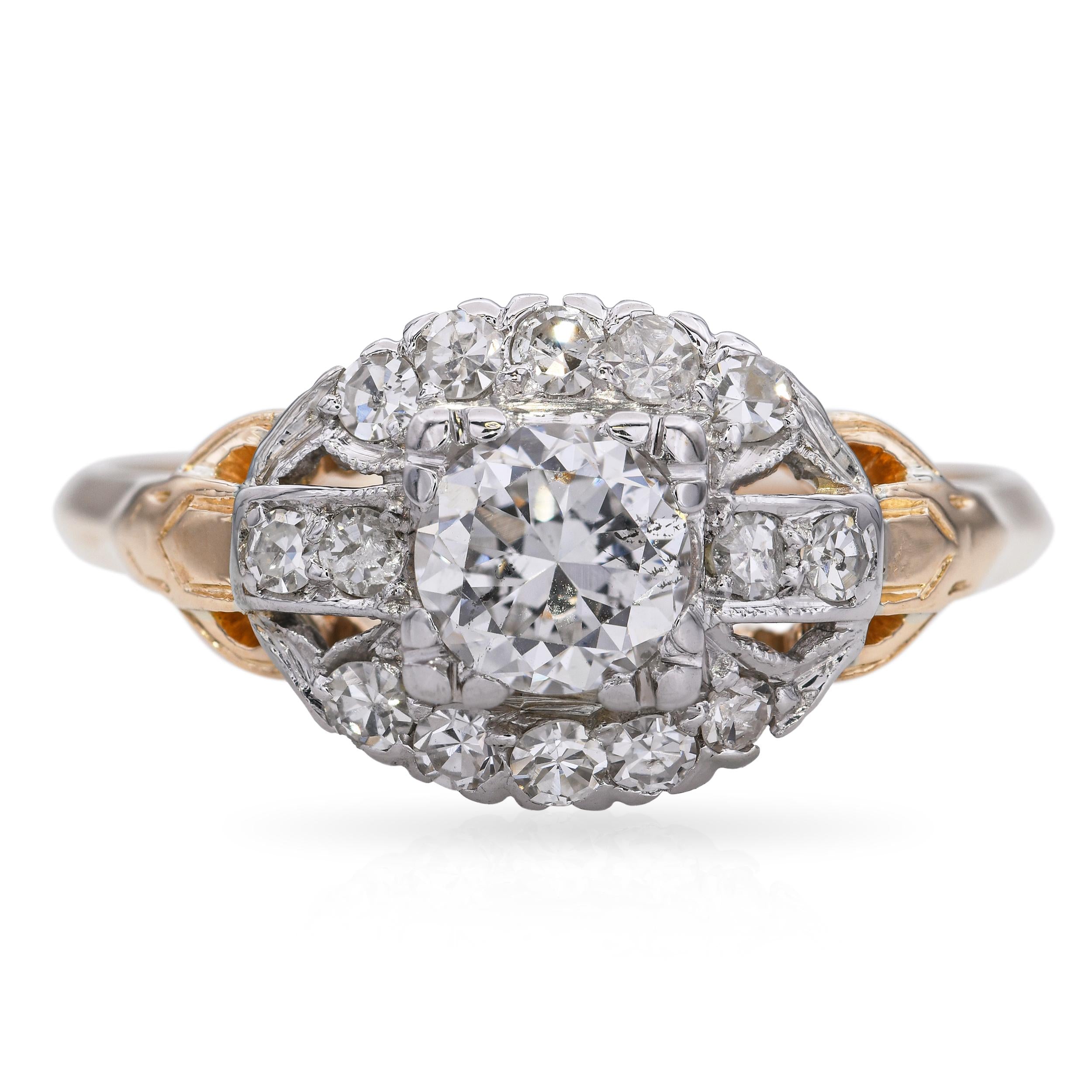 Vintage 18k Yellow Gold 0.65tcw I Si2 Diamond Ring