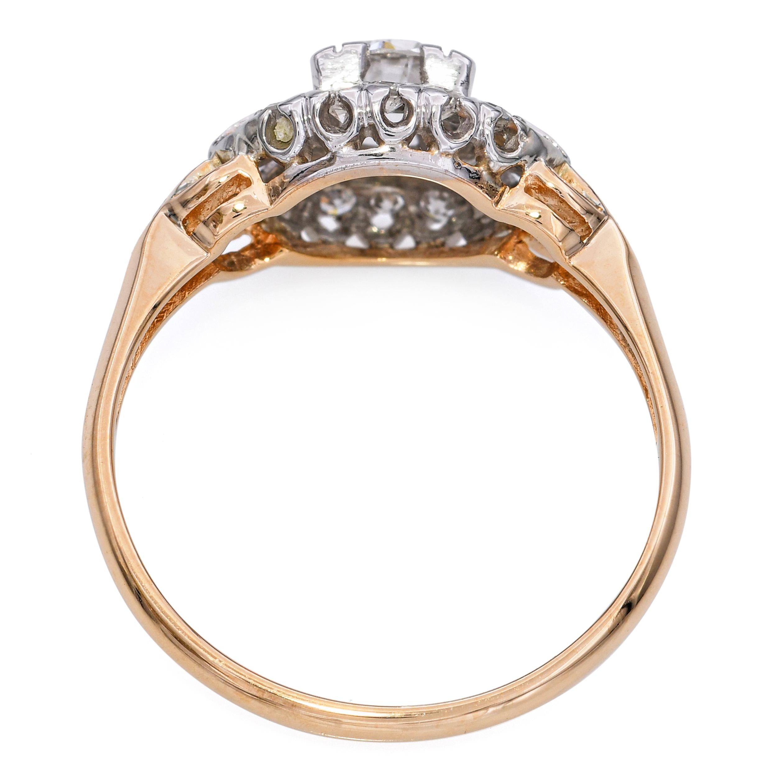 Vintage 18k Yellow Gold 0.65tcw I Si2 Diamond Ring