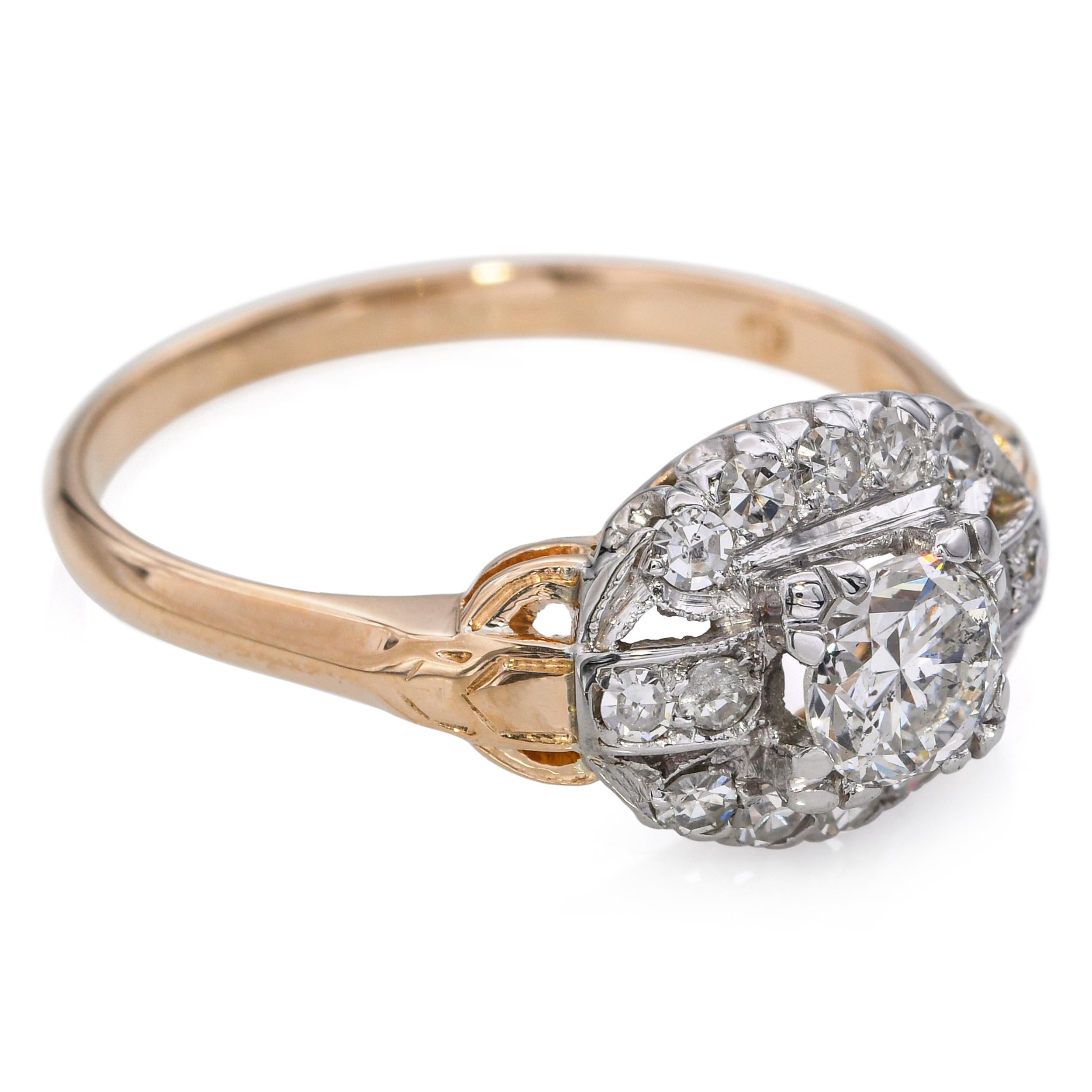 Vintage 18k Yellow Gold 0.65tcw I Si2 Diamond Ring