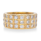 Vintage Yellow Gold 1.5tcw Diamond 3 Row Eternity Band