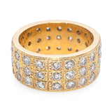 Vintage Yellow Gold 1.5tcw Diamond 3 Row Eternity Band