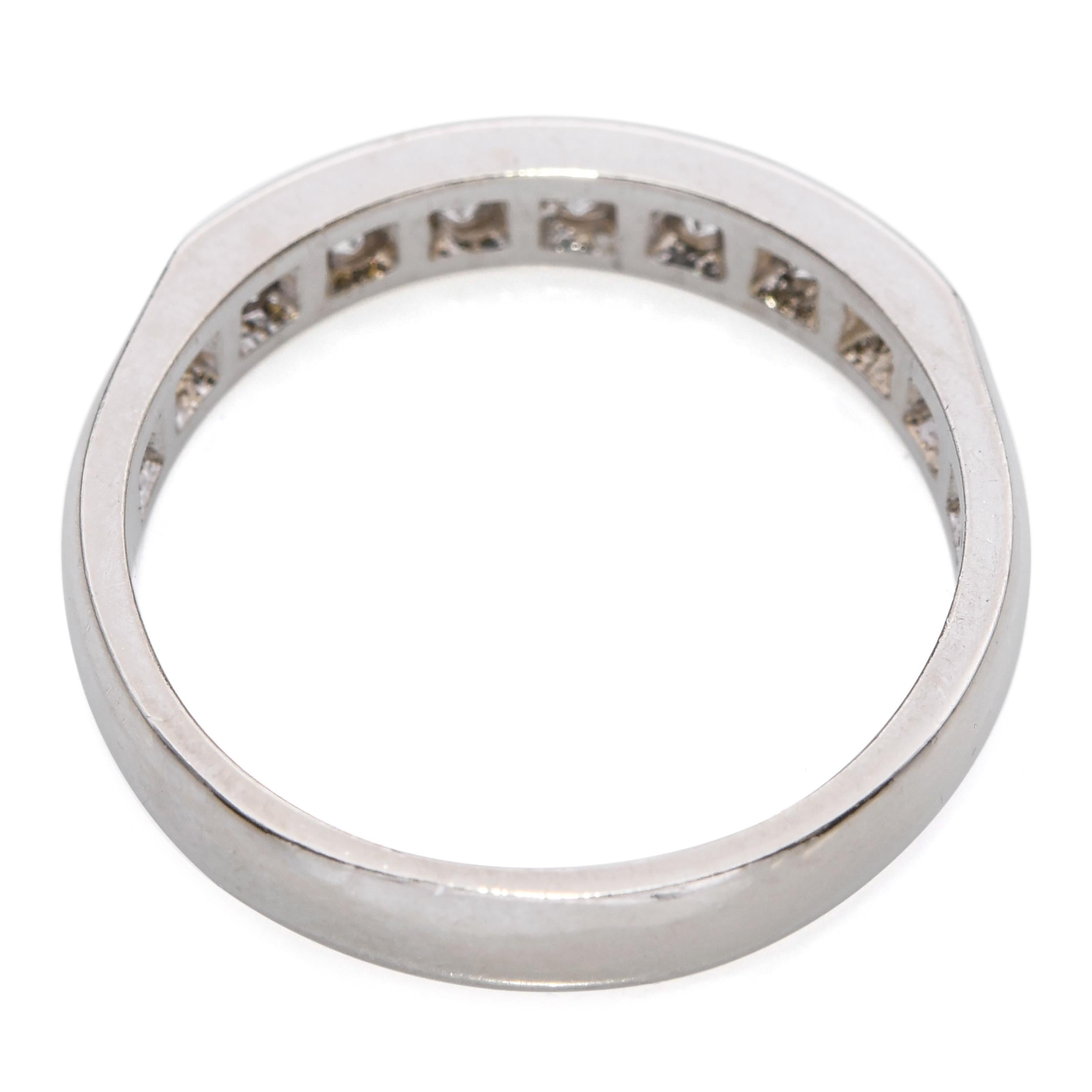 Vintage 14k White Gold 0.50tcw Diamond Wedding Band