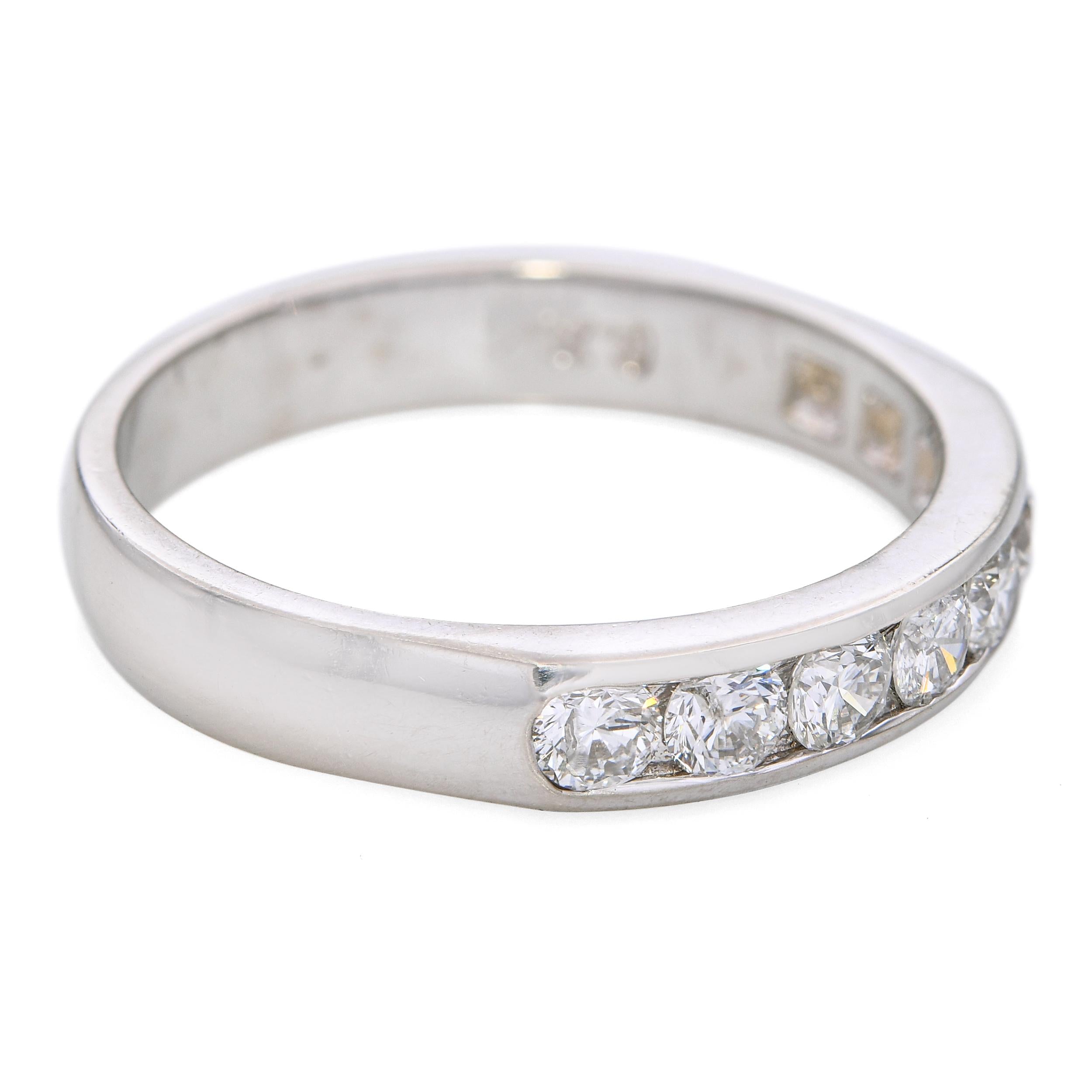 Vintage 14k White Gold 0.50tcw Diamond Wedding Band