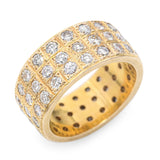 Vintage Yellow Gold 1.5tcw Diamond 3 Row Eternity Band