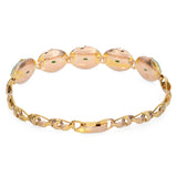 Vintage 14k Yellow Gold Green Jade Bracelet