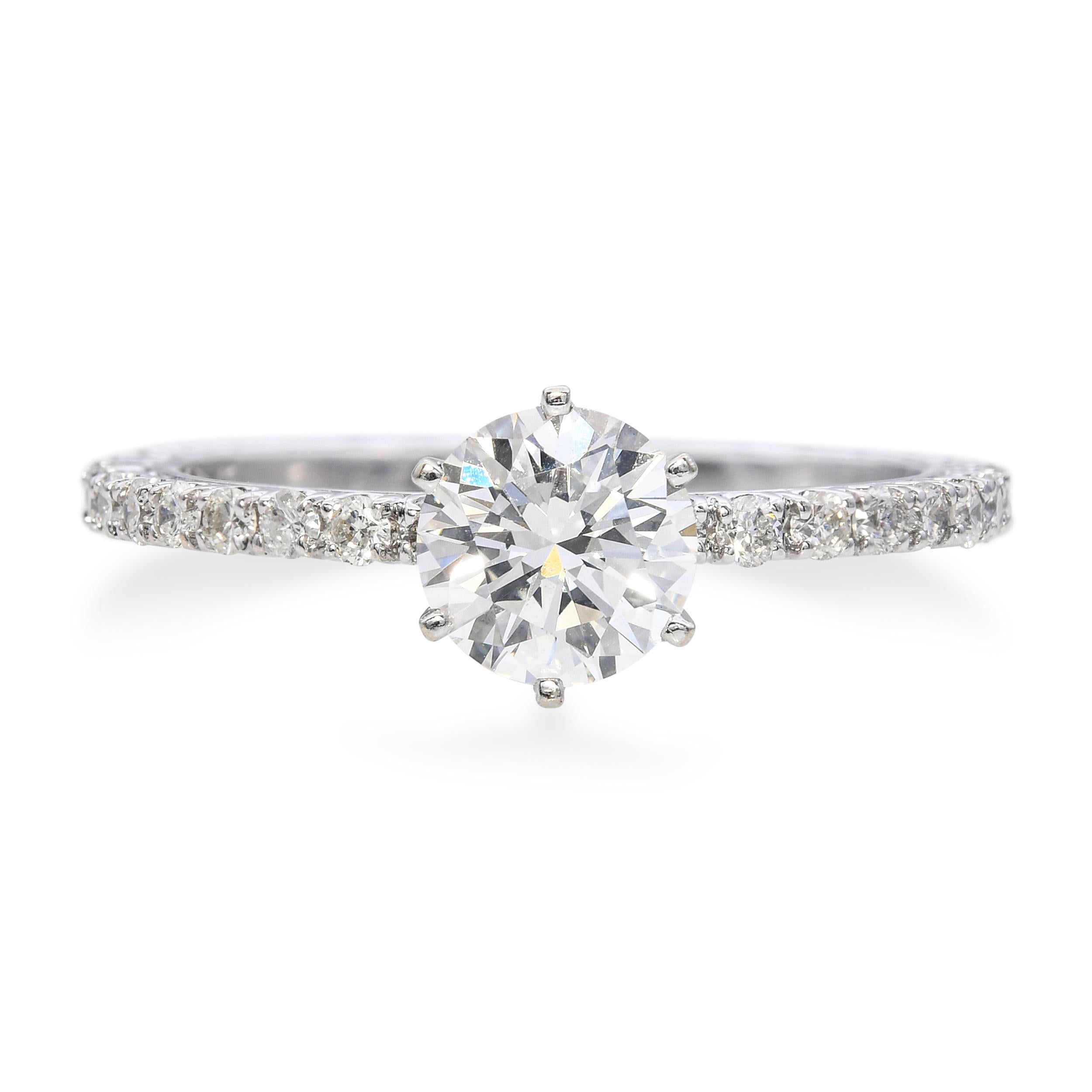 18k White Gold 1.24tcw F Vs1 Diamond Solitaire Engagement Ring