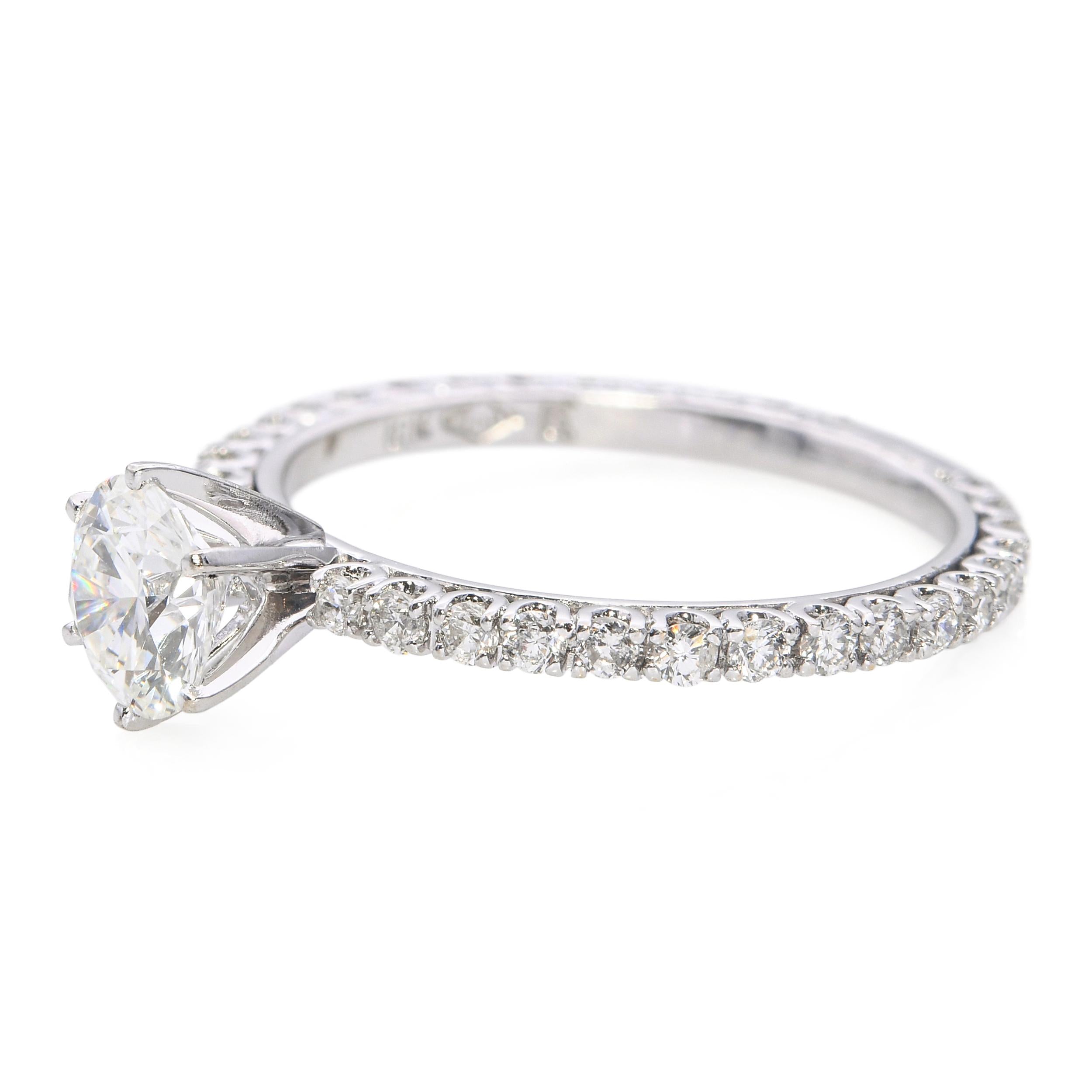 18k White Gold 1.24tcw F Vs1 Diamond Solitaire Engagement Ring