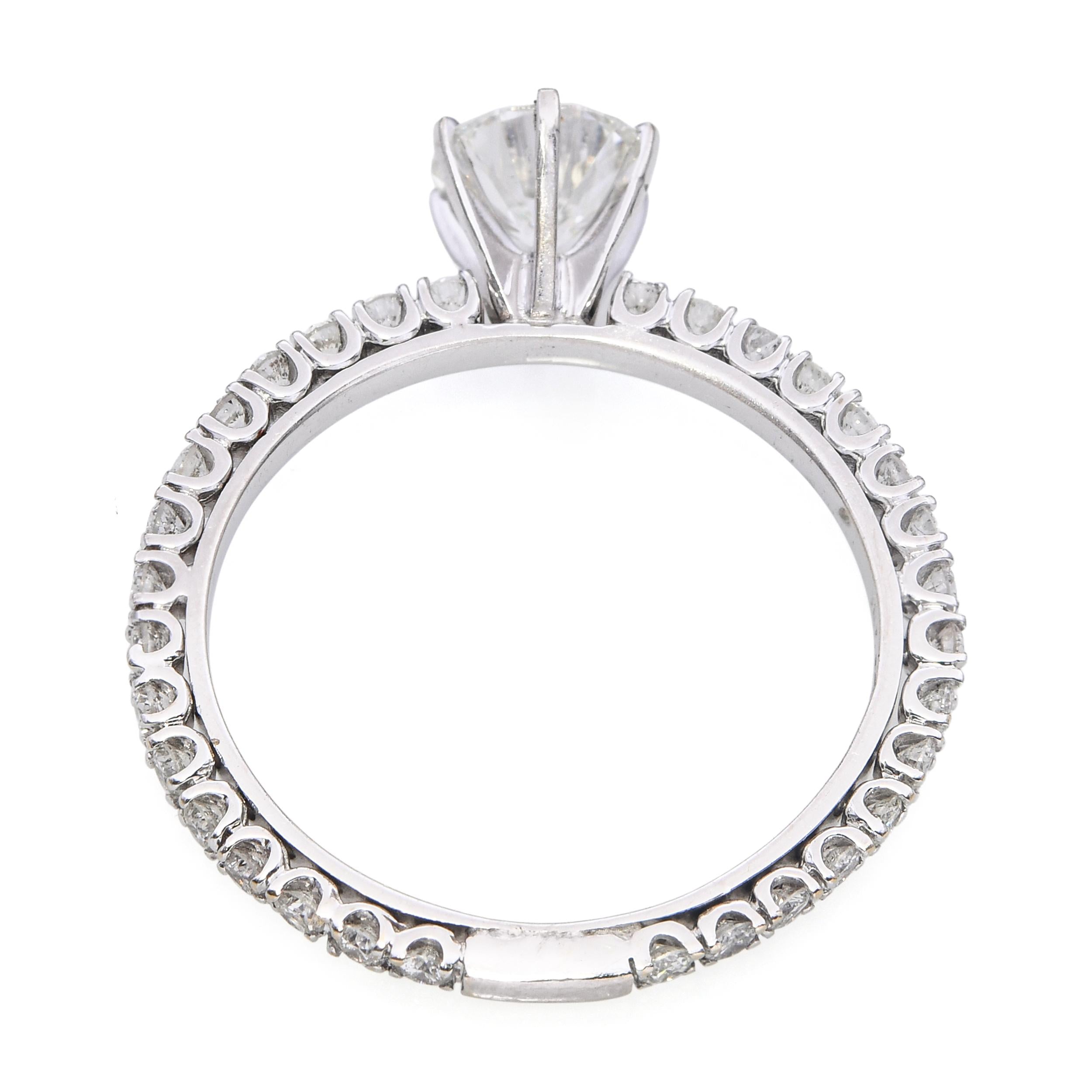 18k White Gold 1.24tcw F Vs1 Diamond Solitaire Engagement Ring