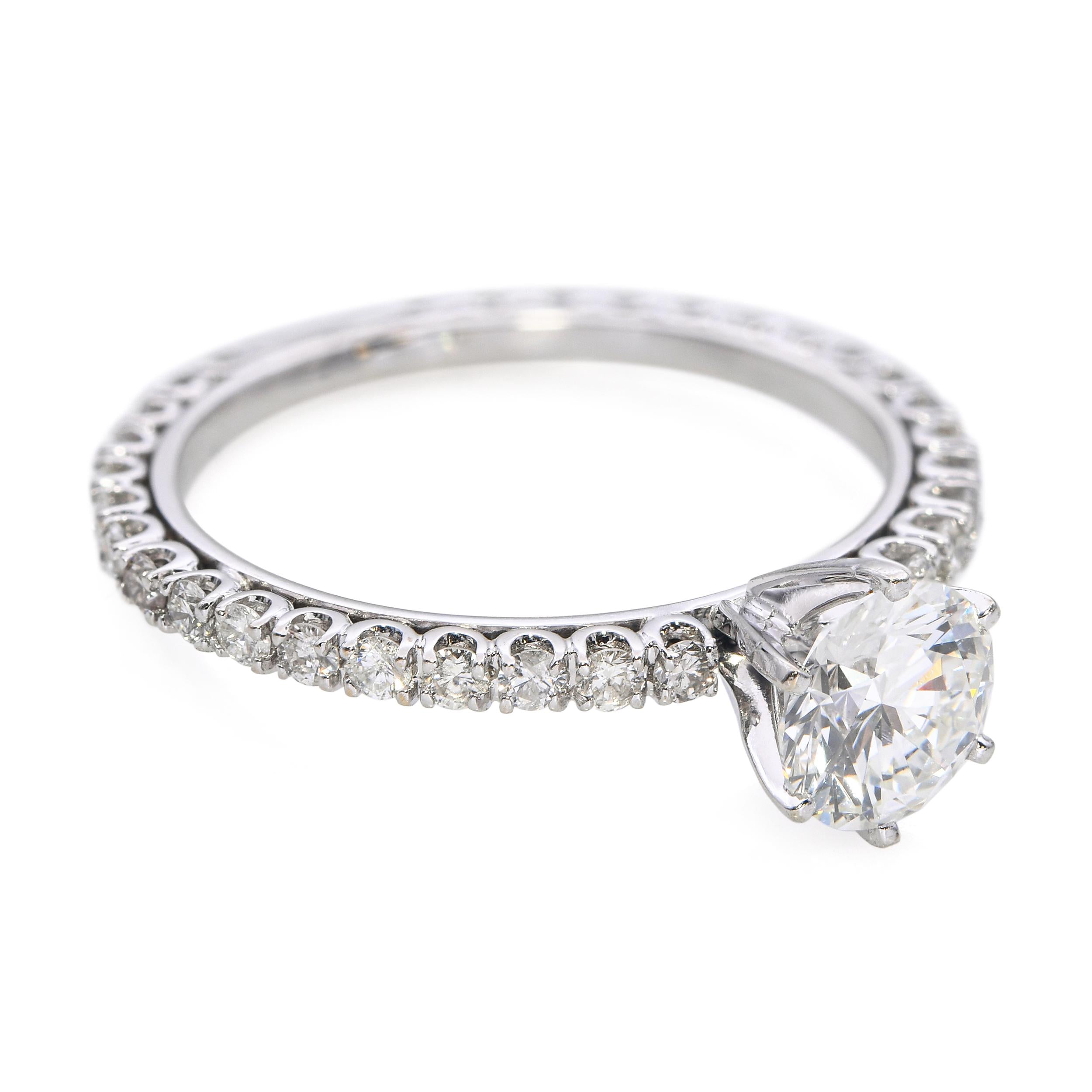 18k White Gold 1.24tcw F Vs1 Diamond Solitaire Engagement Ring