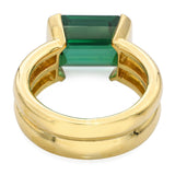 H. Stern 18k Yellow Gold 6ct Green Tourmaline Statement Ring