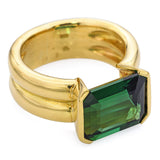 H. Stern 18k Yellow Gold 6ct Green Tourmaline Statement Ring