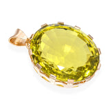 Vintage English 18k Rose Gold 125.9ct Peridot Pendant