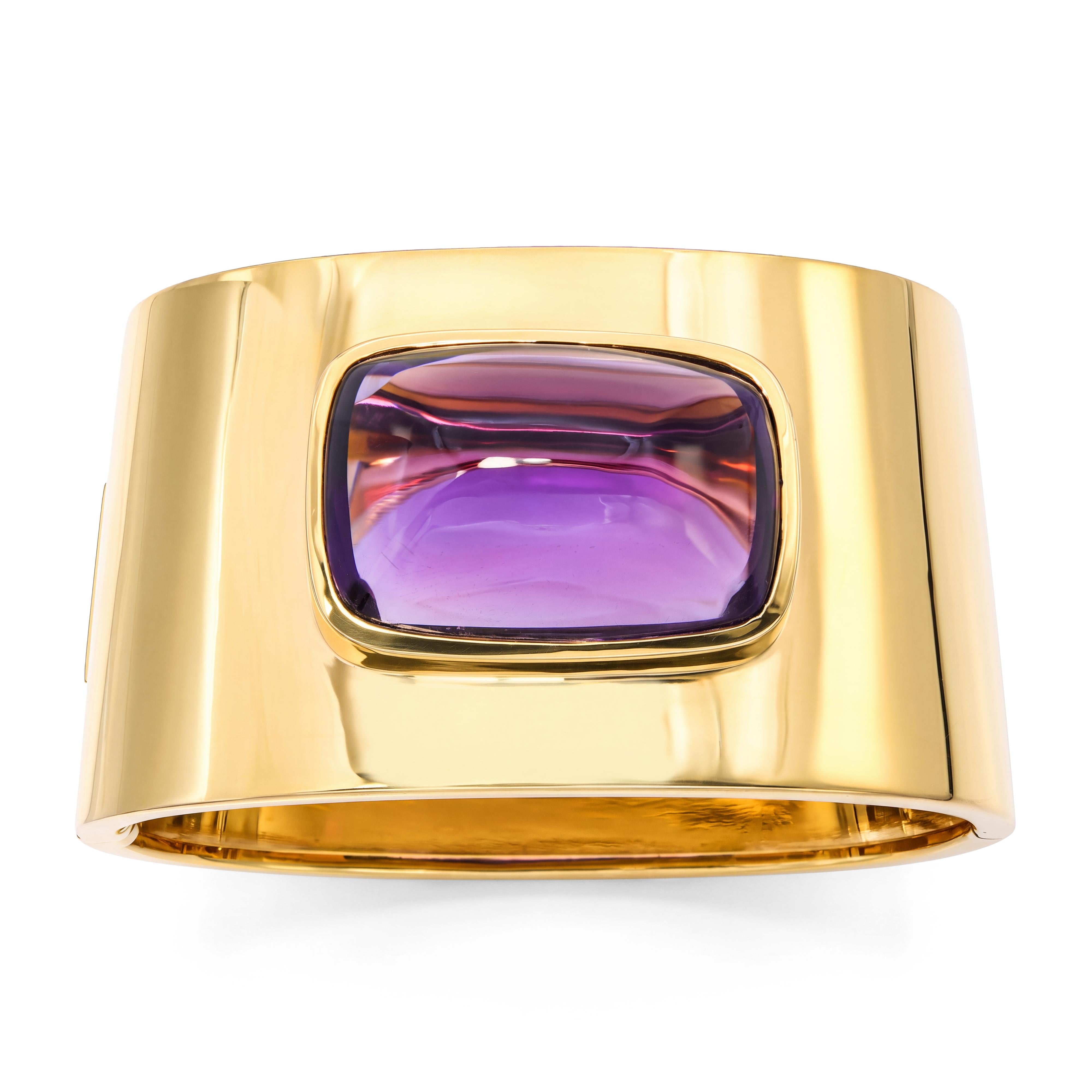 Vintage Tiffany & Co. Paloma Picasso 18k Yellow Gold Amethyst Cuff