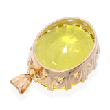 Vintage English 18k Rose Gold 125.9ct Peridot Pendant