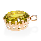 Vintage English 18k Rose Gold 125.9ct Peridot Pendant