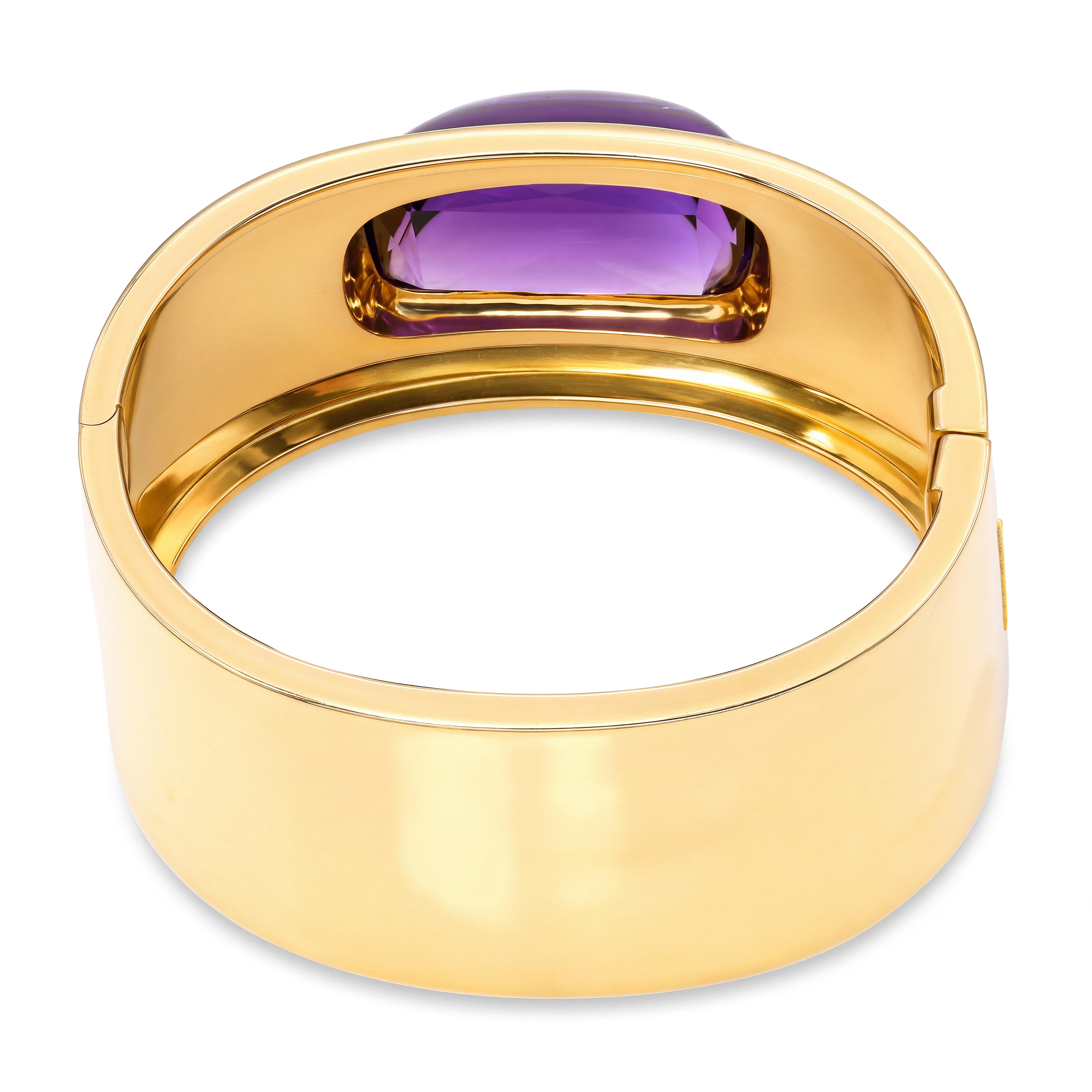 Vintage Tiffany & Co. Paloma Picasso 18k Yellow Gold Amethyst Cuff