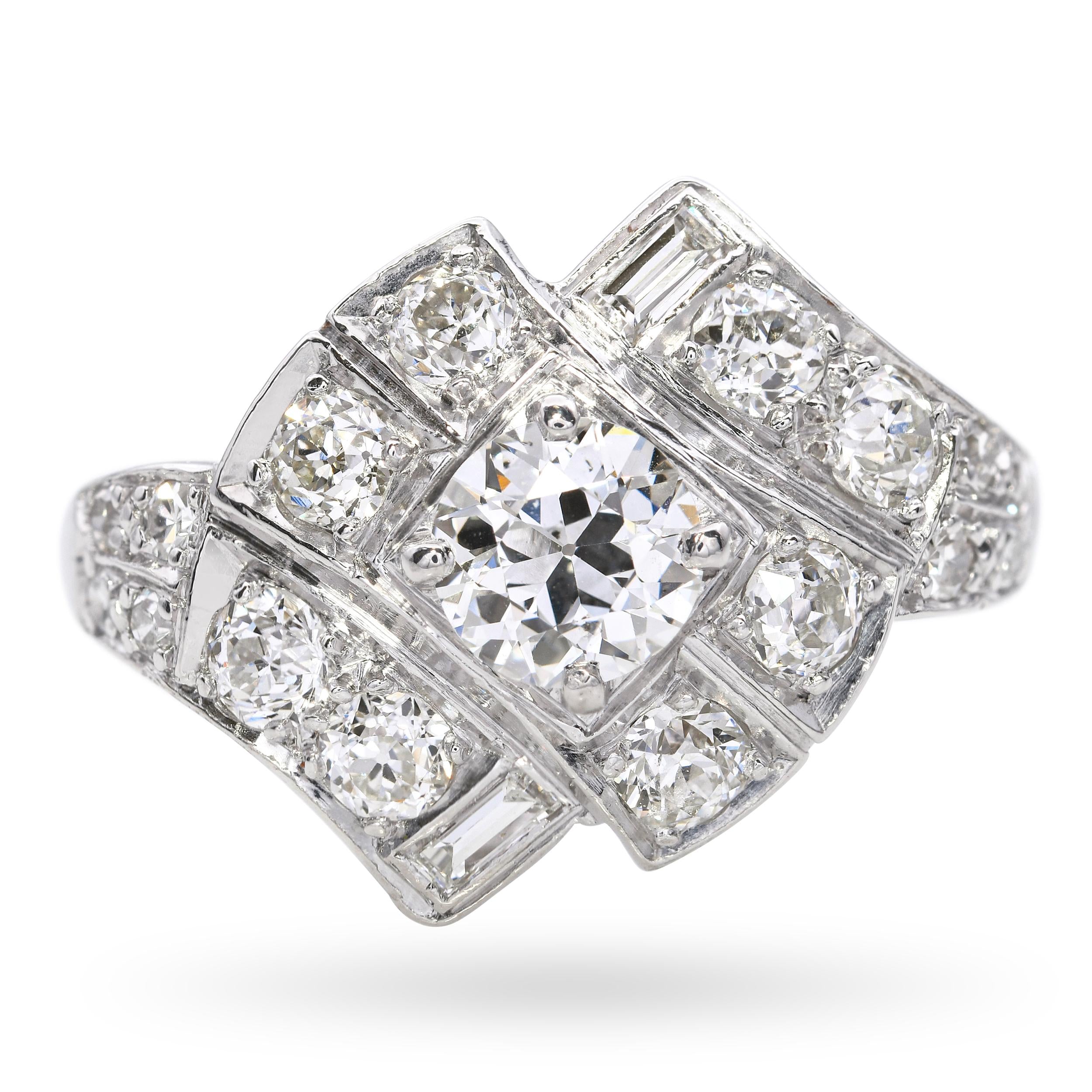 Vintage Platinum 1.26tcw Diamond Ring