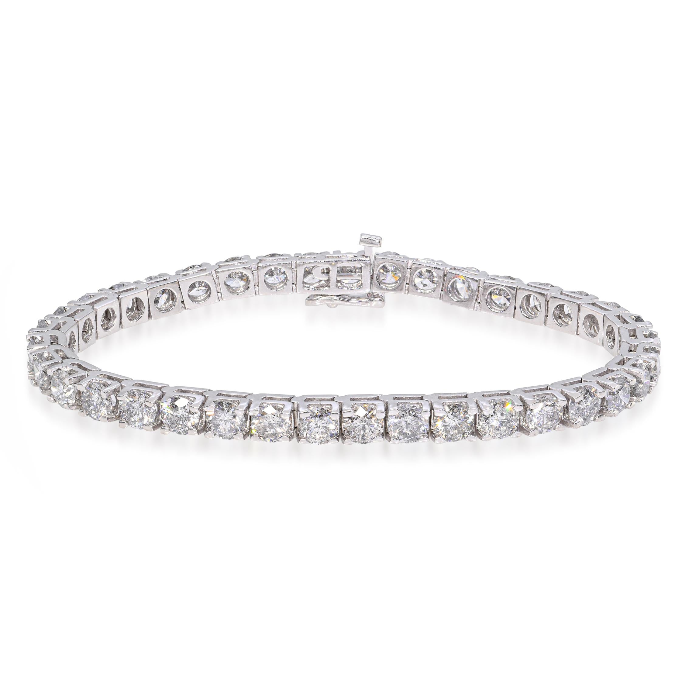 White Gold 12.21ctw Diamond Tennis Bracelet