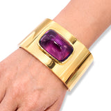 Vintage Tiffany & Co. Paloma Picasso 18k Yellow Gold Amethyst Cuff