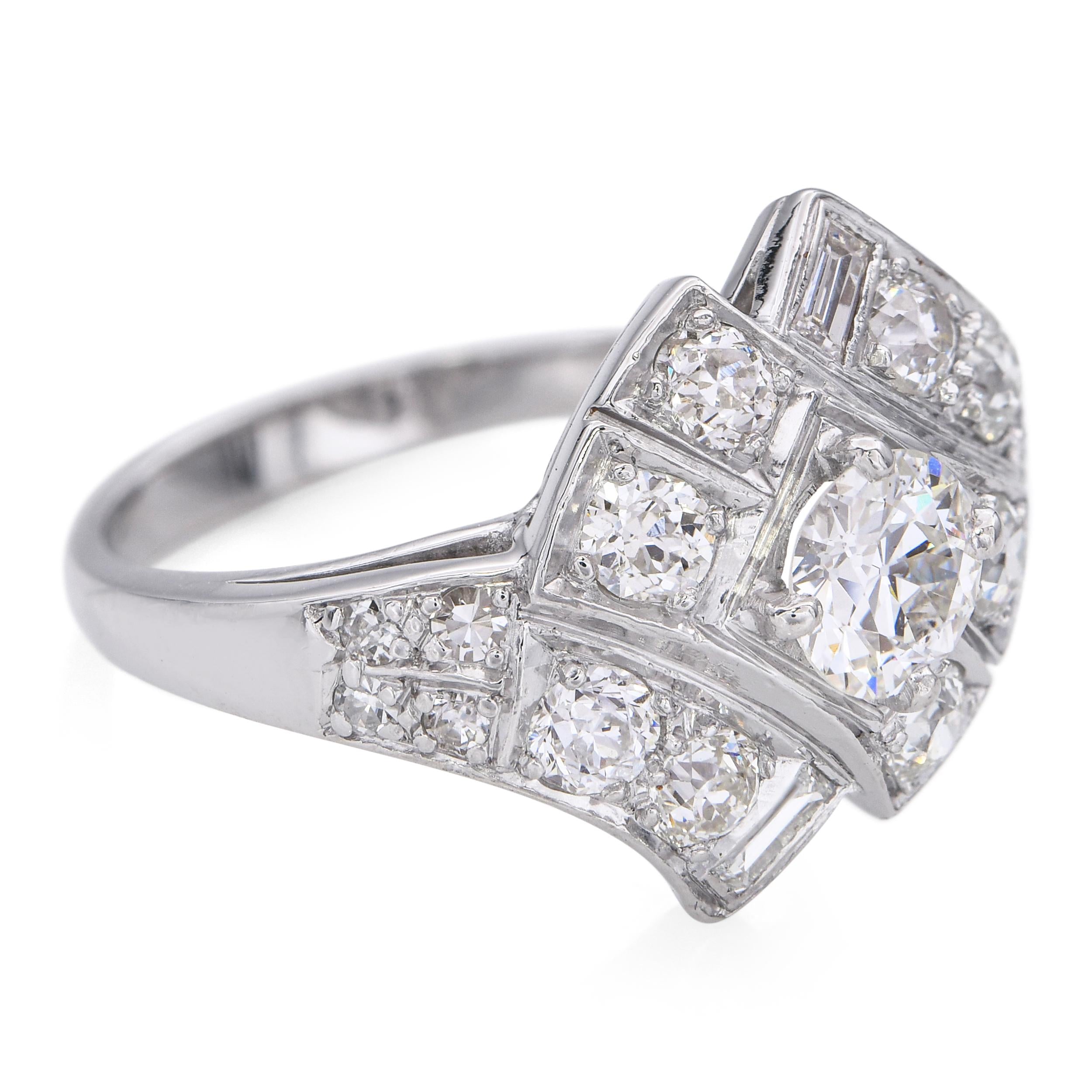 Vintage Platinum 1.26tcw Diamond Ring
