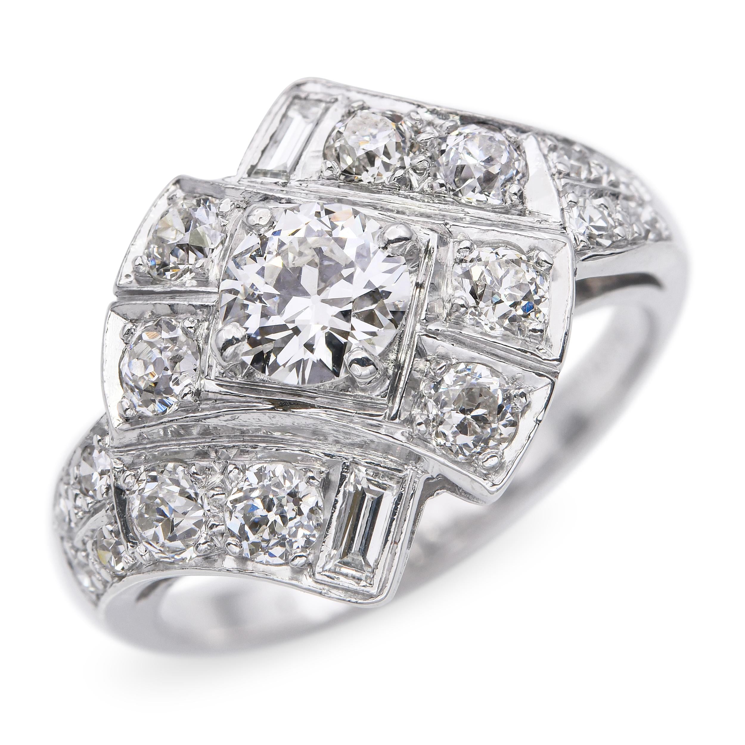 Vintage Platinum 1.26tcw Diamond Ring