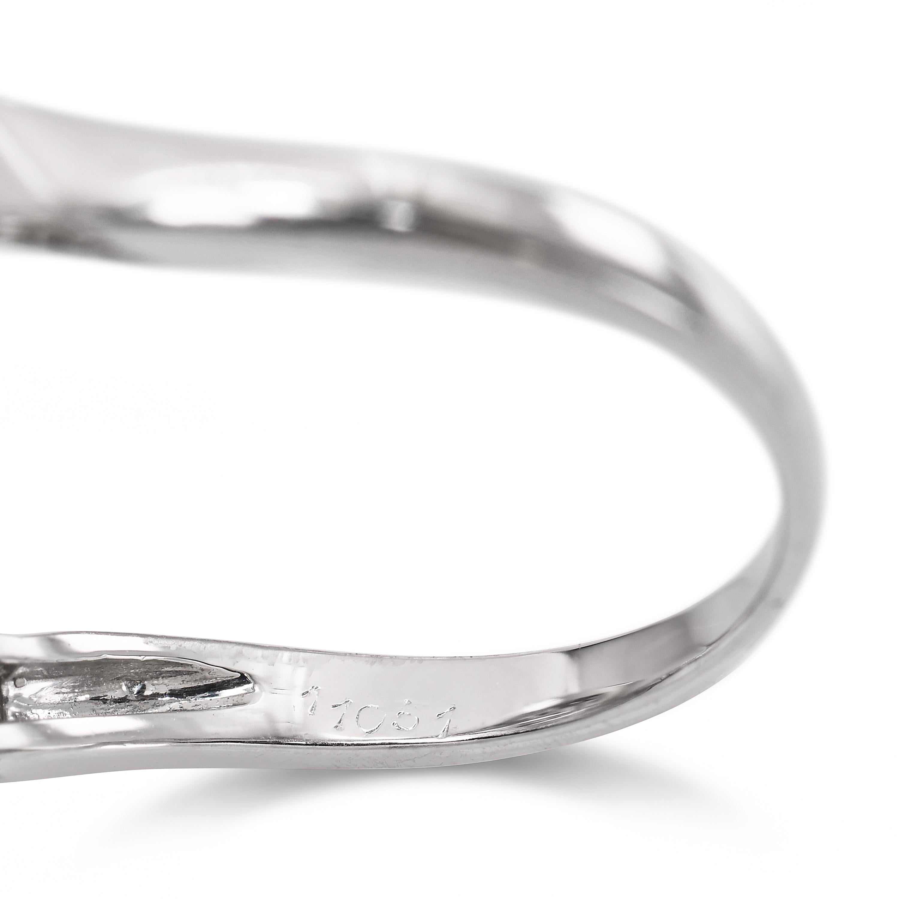 Vintage Platinum Diamond Three Stone Bypass Ring