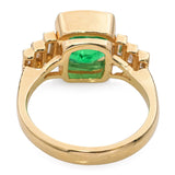 14K Yellow Gold GIA Colombian Minor Oil 2.79Ct Emerald & 0.50TCW Diamond Ring