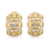 Vintage 18k Yellow Gold 2.00tcw H VS1 Diamond Earrings