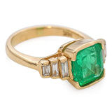 14K Yellow Gold GIA Colombian Minor Oil 2.79Ct Emerald & 0.50TCW Diamond Ring