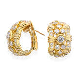 Vintage 18k Yellow Gold 2.00tcw H VS1 Diamond Earrings