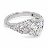 Vintage 14K White Gold Diamond Engagement Ring