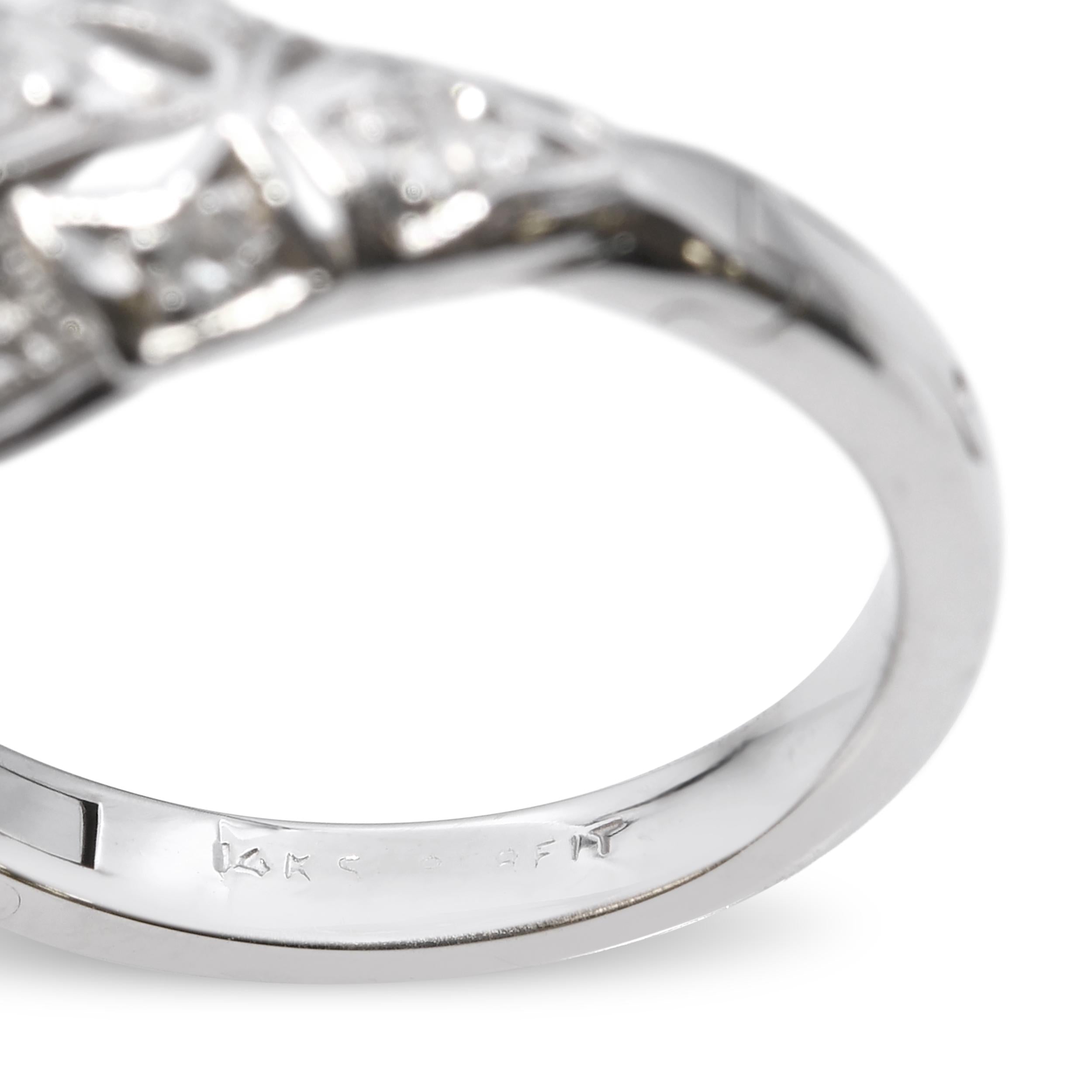 Vintage 14K White Gold Diamond Engagement Ring