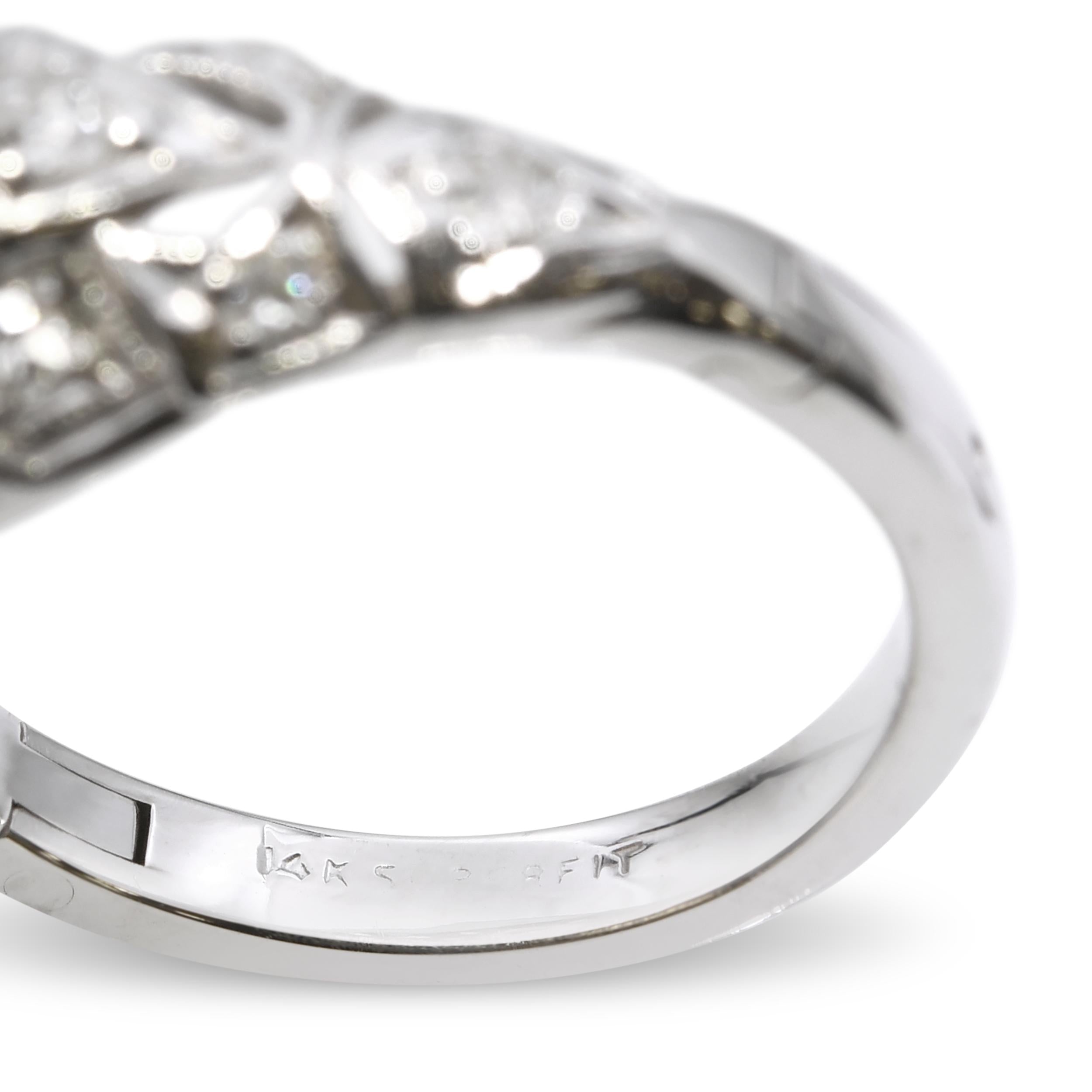 Vintage 14K White Gold Diamond Engagement Ring