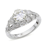 Vintage 14K White Gold Diamond Engagement Ring