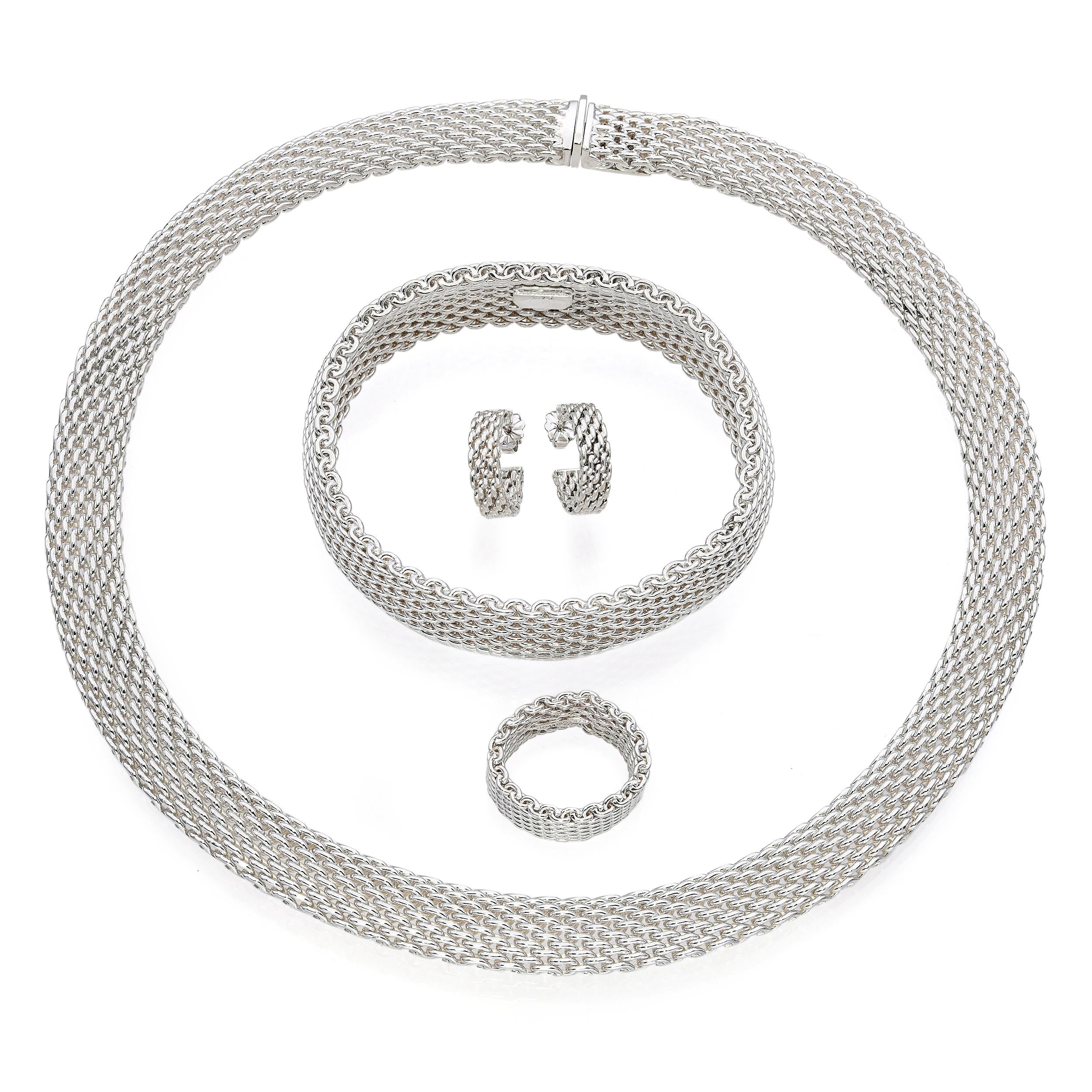 Tiffany & Co. Somerset Mesh Collection Jewelry Set