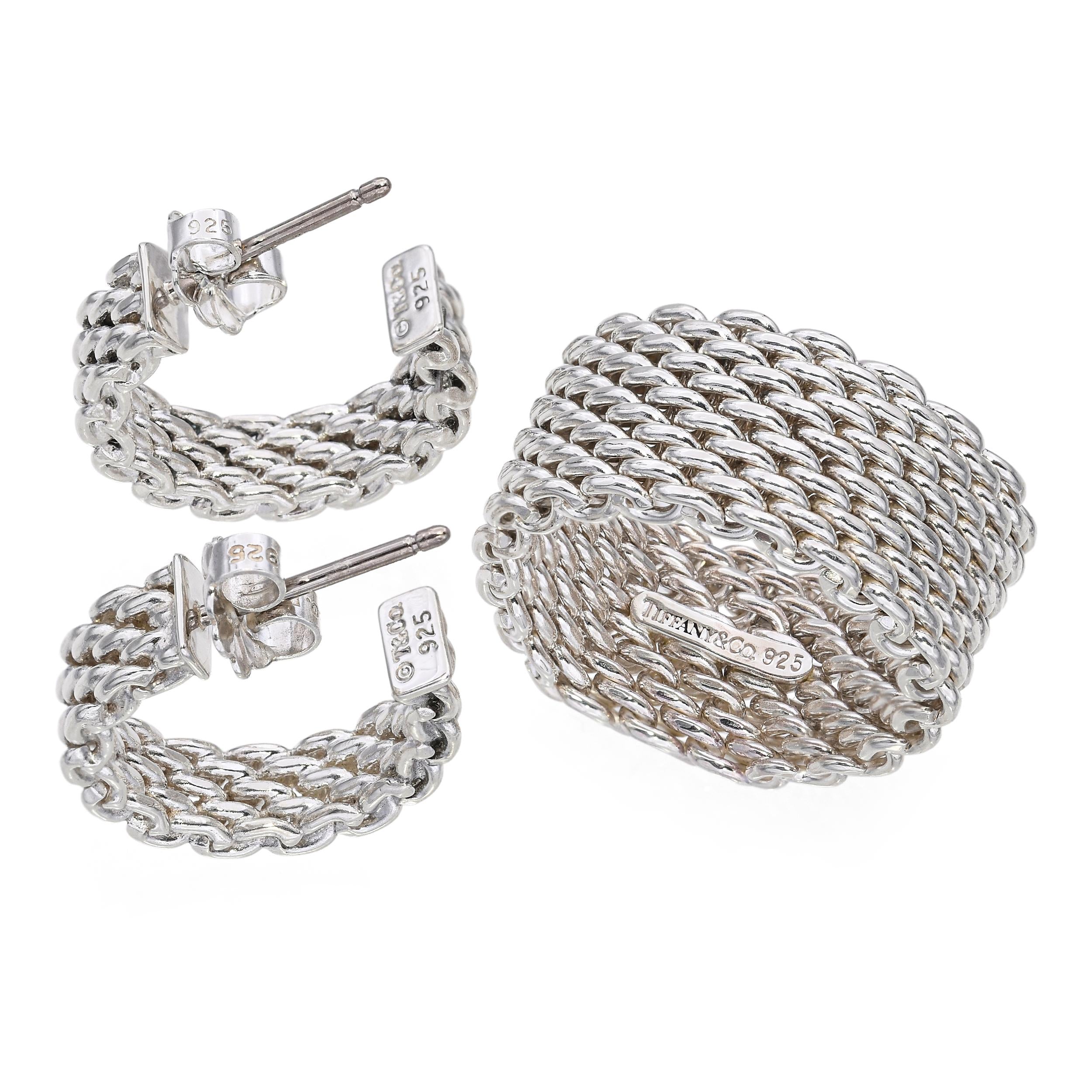 Tiffany & Co. Somerset Mesh Collection Jewelry Set